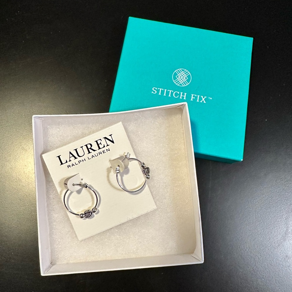 lauren ralph lauren silver hoop earrings